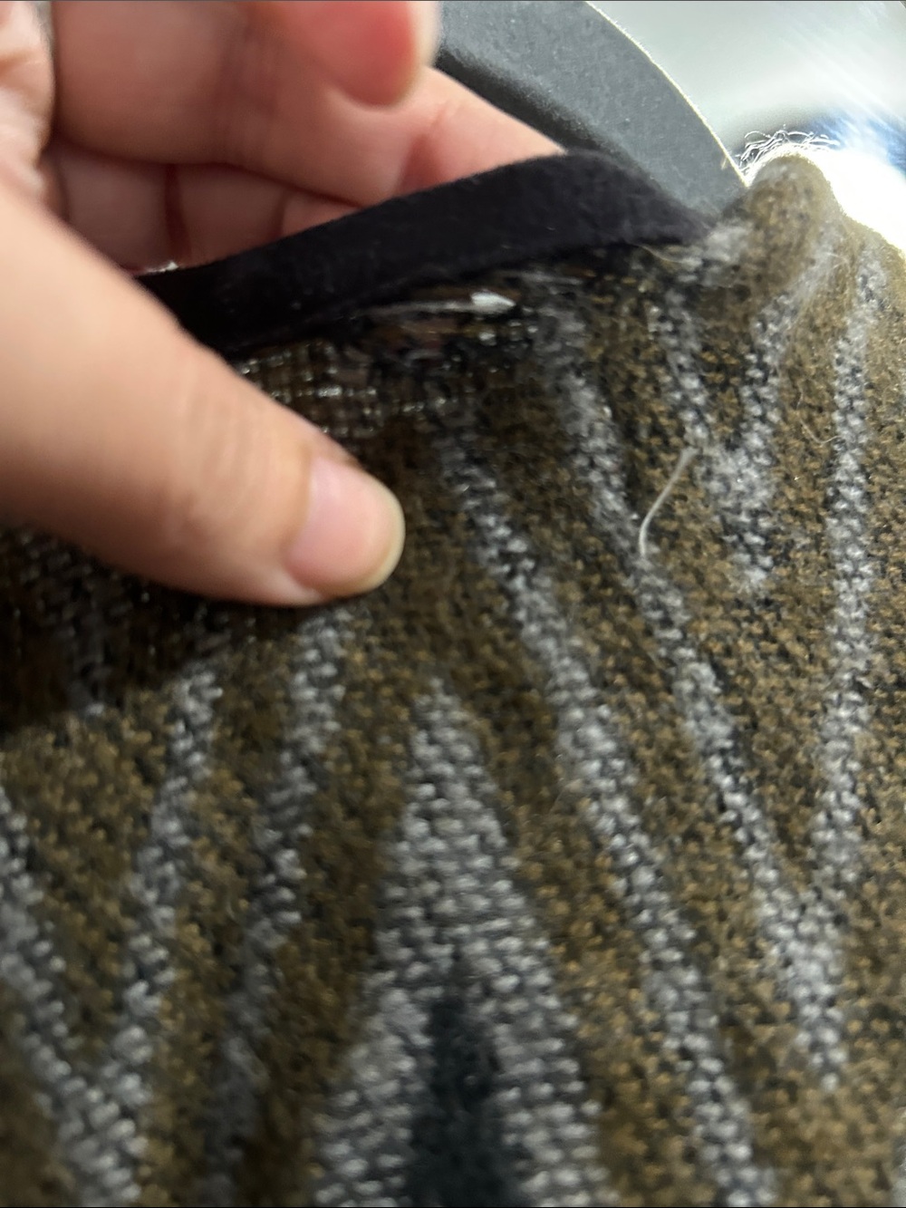 Chevron Knit Cape Poncho in Brown and Gray - Picture 4 of 4